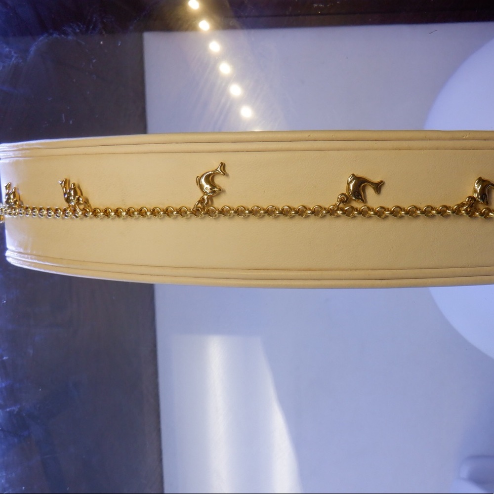 NEW 14k  gold dolphin  anklet bracelet